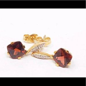 14k RUBY & DIAMOND DROP EARRINGS